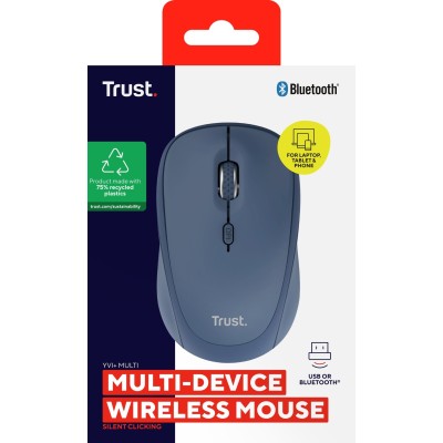 Миша Trust Yvi+ Compact Multi-Device, WL/BT/USB-A, синій