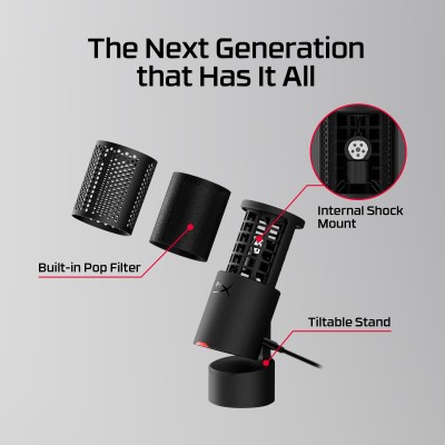 Мікрофон геймінговий HyperX SoloCast 2, Omni, USB-A, 2м, NGenuity, чорний Мікрофон геймінговий HyperX SoloCast 2, Omni, USB-A, 2м, NGenuity, чорний