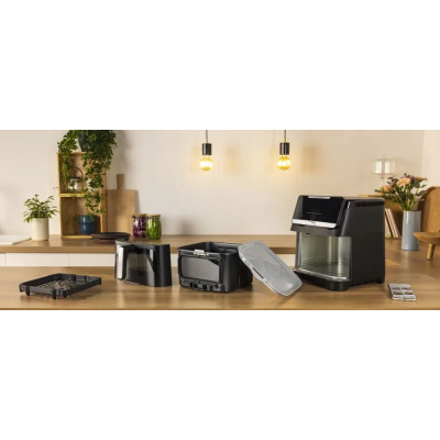 Мультипіч Tefal Easy Fry Silence XXL, 1800Вт, чаша-7, сенсорне керув., 10 програм, з віконцем, пластик, чорний