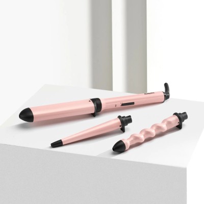 Мультистайлер Babyliss Curl & Wave Trio Styler, 58Вт, темп.режимов-2, 180°C, 210°C , термо килимок, рукавиця, кераміка, чорно-ро