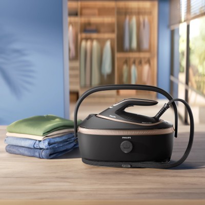 Парогенератор Philips PerfectCare 8000, 3120Вт, 1400мл, паровий удар -800гр, верт. відпарювання, нерж. сталь, чорний