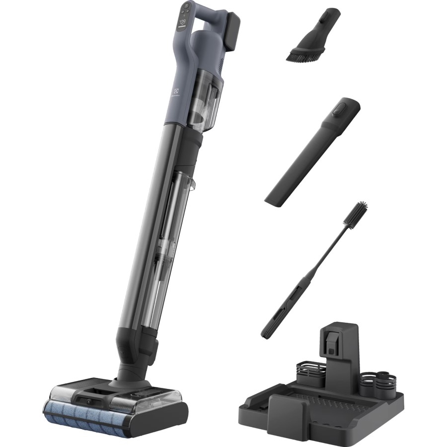 Пилосос Electrolux бездротовий, вологе прибирання, конт пил -0.57л, вода -0.65л, автон. робота до 80хв, вага-7.09кг, 2в1, синій Пилосос Electrolux бездротовий, вологе прибирання, конт пил -0.57л, вода -0.65л, автон. робота до 80хв, вага-7.09кг, 2в1, синій