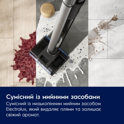 Пилосос Electrolux бездротовий, вологе прибирання, конт пил -0.57л, вода -0.65л, автон. робота до 80хв, вага-7.09кг, 2в1, синій Пилосос Electrolux бездротовий, вологе прибирання, конт пил -0.57л, вода -0.65л, автон. робота до 80хв, вага-7.09кг, 2в1, синій