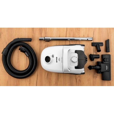 Пилосос Gorenje мішковий, 800Вт, 3л, вага-6.5кг, HEPA, індикатор, телескоп, білий