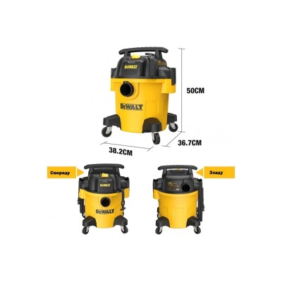 Пилосос професійний DeWalt 1050Вт 15кПа контейнер 20л 62кг
