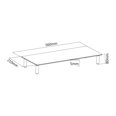 Підставка для монітора DIGITUS Universal glass monitor riser, до 20кг