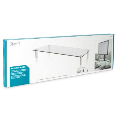 Підставка для монітора DIGITUS Universal glass monitor riser, до 20кг