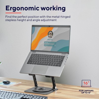 Підставка для ноутбука Trust Zeff Metal, до 16", сірий Підставка для ноутбука Trust Zeff Metal, до 16", сірий