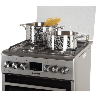 Плита Hansa комбінована, 62л, 50x60см, дисплей, конвекція, чавун, нерж