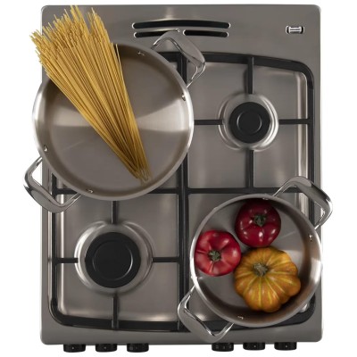 Плита Hansa комбінована, 62л, 50x60см, дисплей, конвекція, чавун, нерж