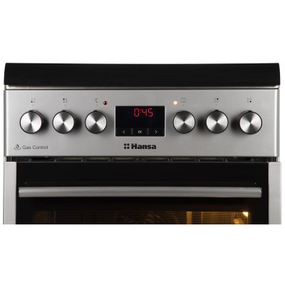 Плита Hansa комбінована, 62л, 50x60см, дисплей, конвекція, чавун, нерж