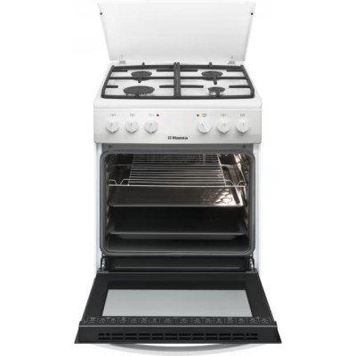 Плита Hansa комбінована, 62л, 50x60см, конвекція, чавун, білий