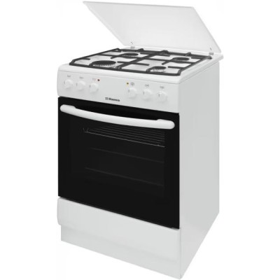 Плита Hansa комбінована, 62л, 50x60см, конвекція, чавун, білий