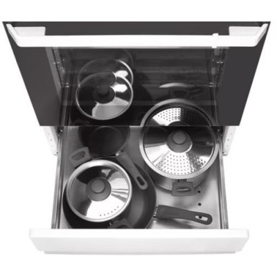 Плита Hansa комбінована, 62л, 50x60см, конвекція, чавун, білий