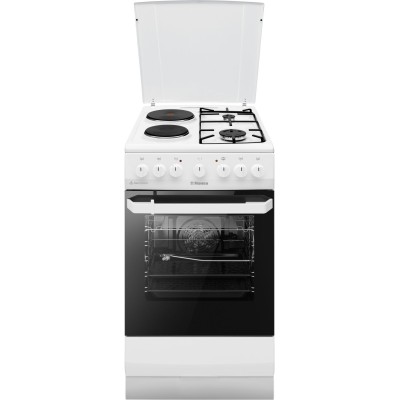 Плита з комбі. вар. поверхнею Hansa, 50х60см, 65л, емаль, газ контр., білий