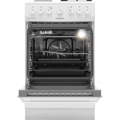 Плита з комбі. вар. поверхнею Hansa, 50х60см, 65л, емаль, газ контр., білий