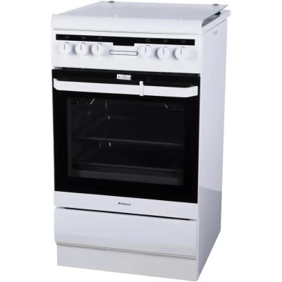 Плита комбінована Hansa, 50х60см, 62л, чавун, газ контр., дисплей, білий