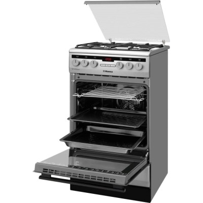 Плита комбінована Hansa, 50х60см, 62л, чавун, газ контр., дисплей, сірий