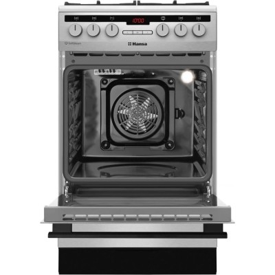 Плита комбінована Hansa, 50х60см, 62л, чавун, газ контр., дисплей, сірий