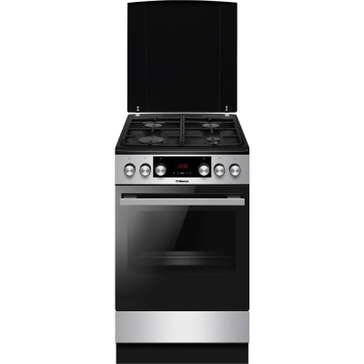 Плита комбінована Hansa, 50х60см, 65л, чавун, газ контр., дисплей, нержавіюча сталь