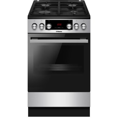 Плита комбінована Hansa, 50х60см, 65л, чавун, газ контр., дисплей, нержавіюча сталь