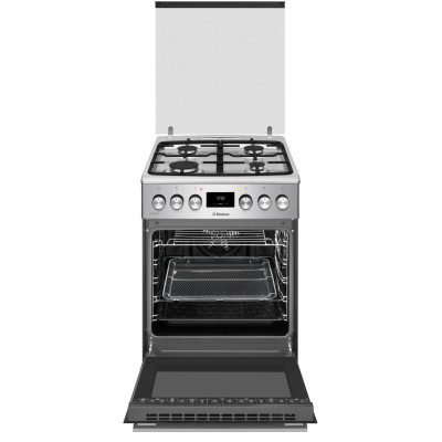 Плита комбінована Hansa, 50х60см, 65л, чавун, газ контр., дисплей, сірий