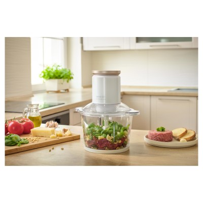 Подрібнювач Sencor, 800 Вт, 6 лез, чаша-3 л., скло, білий