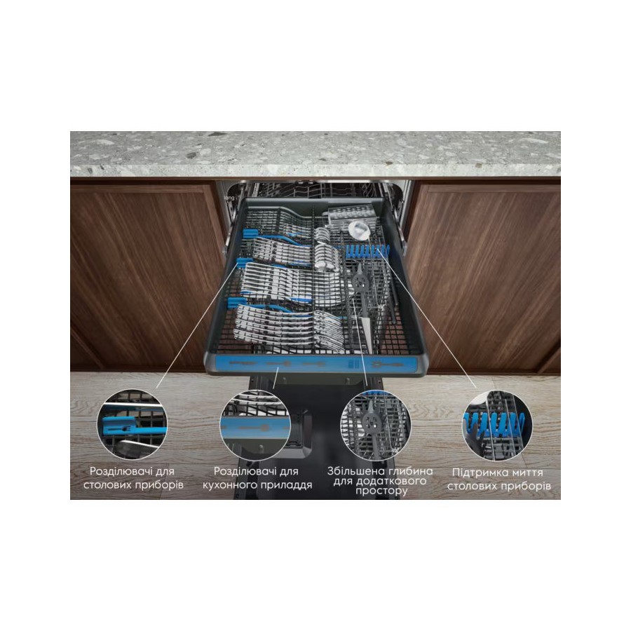 Посудомийна машина Electrolux, 10компл., E, 45см, дисплей, інвертор, 3й кошик, нерж Посудомийна машина Electrolux, 10компл., E, 45см, дисплей, інвертор, 3й кошик, нерж