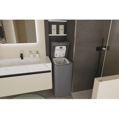 Пральна машина Candy вертикальна, 7кг, 1200, A+++, 60см, дисплей, cріблястий