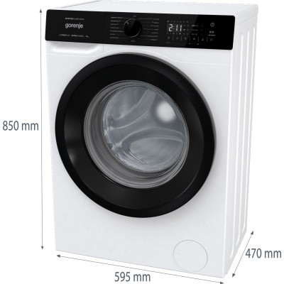 Пральна машина Gorenje фронтальна, 7кг, 1400, A+++, 47см, дисплей, пар, інвертор, білий