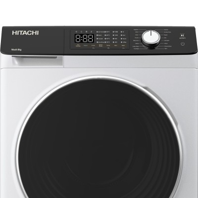 Прально-сушильна машина Hitachi фронтальна, 8(5)кг, 1400, A, 60см, дисплей, пара, інвертор, білий