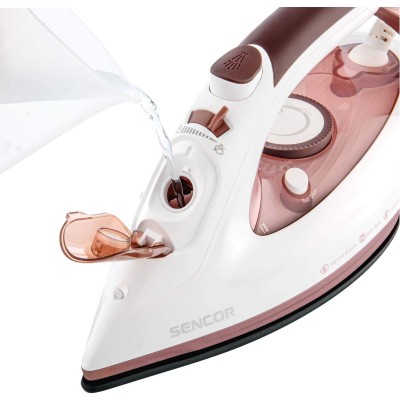 Праска Sencor, 3100Вт, 280мл, паровий удар -170гр, постійна пара - 35гр, керам. підошва, білий-золото