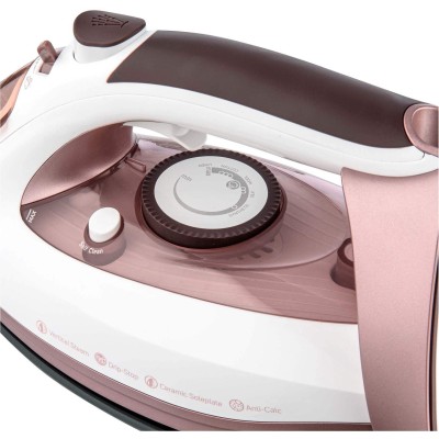 Праска Sencor, 3100Вт, 280мл, паровий удар -170гр, постійна пара - 35гр, керам. підошва, білий-золото