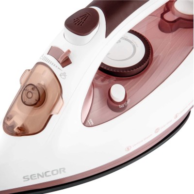 Праска Sencor, 3100Вт, 280мл, паровий удар -170гр, постійна пара - 35гр, керам. підошва, білий-золото