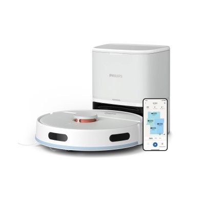 Робот-пилосос Philips Series 2000, h=9.7см, вологе прибирання, конт пил -0.38л, вода -0.3л, автон. робота до 120хв, EPA 11, Wi-F