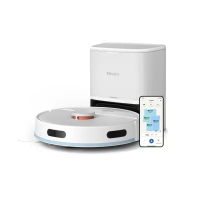 Робот-пилосос Philips Series 2000, h=9.7см, вологе прибирання, конт пил -0.38л, вода -0.3л, автон. робота до 120хв, EPA 11, Wi-F