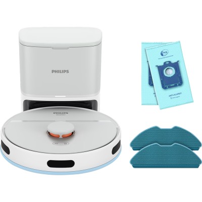 Робот-пилосос Philips Series 2000, h=9.7см, вологе прибирання, конт пил -0.38л, вода -0.3л, автон. робота до 120хв, EPA 11, Wi-F