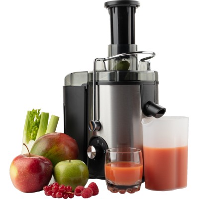 Соковитискач Gorenje відцентрований 400Вт, чаша-0.6л, жмих-1.6л, жолоб на ціле яблуко, пластик/метал, чорний Соковитискач Gorenje відцентрований 400Вт, чаша-0.6л, жмих-1.6л, жолоб на ціле яблуко, пластик/метал, чорний