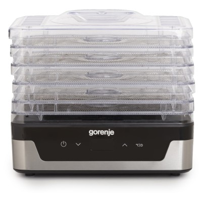 Сушарка для продуктів Gorenje 230Вт, піддонів - 5x2.8см, діаметр - 29см, макс - 75°С, електр.упр,білий