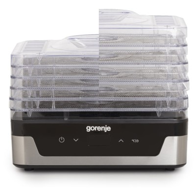 Сушарка для продуктів Gorenje 230Вт, піддонів - 5x2.8см, діаметр - 29см, макс - 75°С, електр.упр,білий