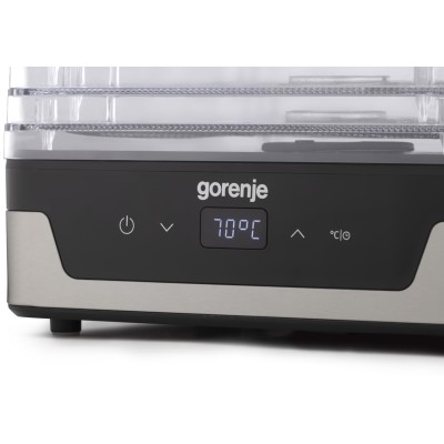 Сушарка для продуктів Gorenje 230Вт, піддонів - 5x2.8см, діаметр - 29см, макс - 75°С, електр.упр,білий