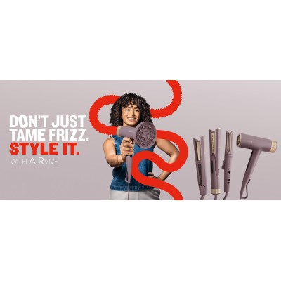 Фен Remington AIRvive, 1600Вт, 3 режими, дифузор, іоніз-я, хол. обдув, фіолетово-золотий