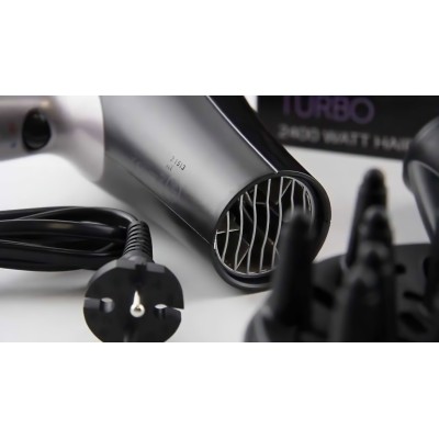 Фен Remington Pro-Air Turbo, 2400Вт, 3 режими, дифузор,турмалінова іоніз-я, хол. обдув, чорний