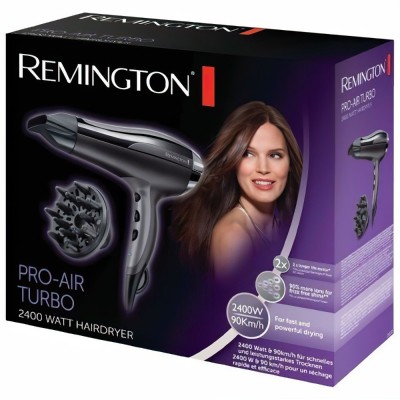 Фен Remington Pro-Air Turbo, 2400Вт, 3 режими, дифузор,турмалінова іоніз-я, хол. обдув, чорний