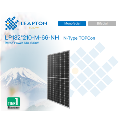 Фотоелектрична панель Leapton Solar LP182x210-M-66-NH-620W, Mono, TopCon, MBB, Halfcell, Silver frame