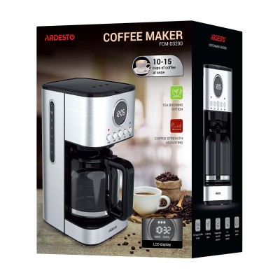 Кавоварка Ardesto крапельна Steel Collection1.5л, мелена, сріблястий (FCM-D3200) Кавоварка Ardesto крапельна Steel Collection1.5л, мелена, сріблястий (FCM-D3200)