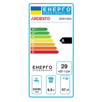 Пральна машина ARDESTO напівавтомат., 6.5кг, 1350, A, 45см, білий (WMH-B65)