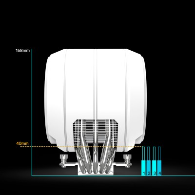 Процесорний кулер Zalman ZET5, ARGB LGA 1851, 1700, 1200, 115x, AM5, AM4, 4pin PWM, 3pin+5VARGB, TDP200W, білий