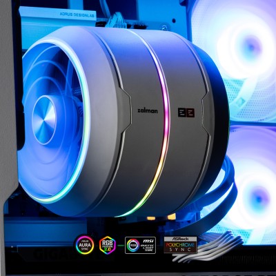Процесорний кулер Zalman ZET5, ARGB LGA 1851, 1700, 1200, 115x, AM5, AM4, 4pin PWM, 3pin+5VARGB, TDP200W, білий