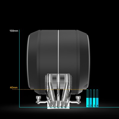 Процесорний кулер Zalman ZET5, ARGB LGA 1851, 1700, 1200, 115x, AM5, AM4, 4pin PWM, 3pin+5VARGB, TDP200W, чорний